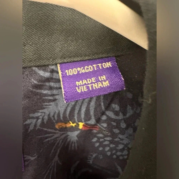 Tallia Blue Floral Hawaiian Button Up Short Sleeve Mens - Picture 5 of 5